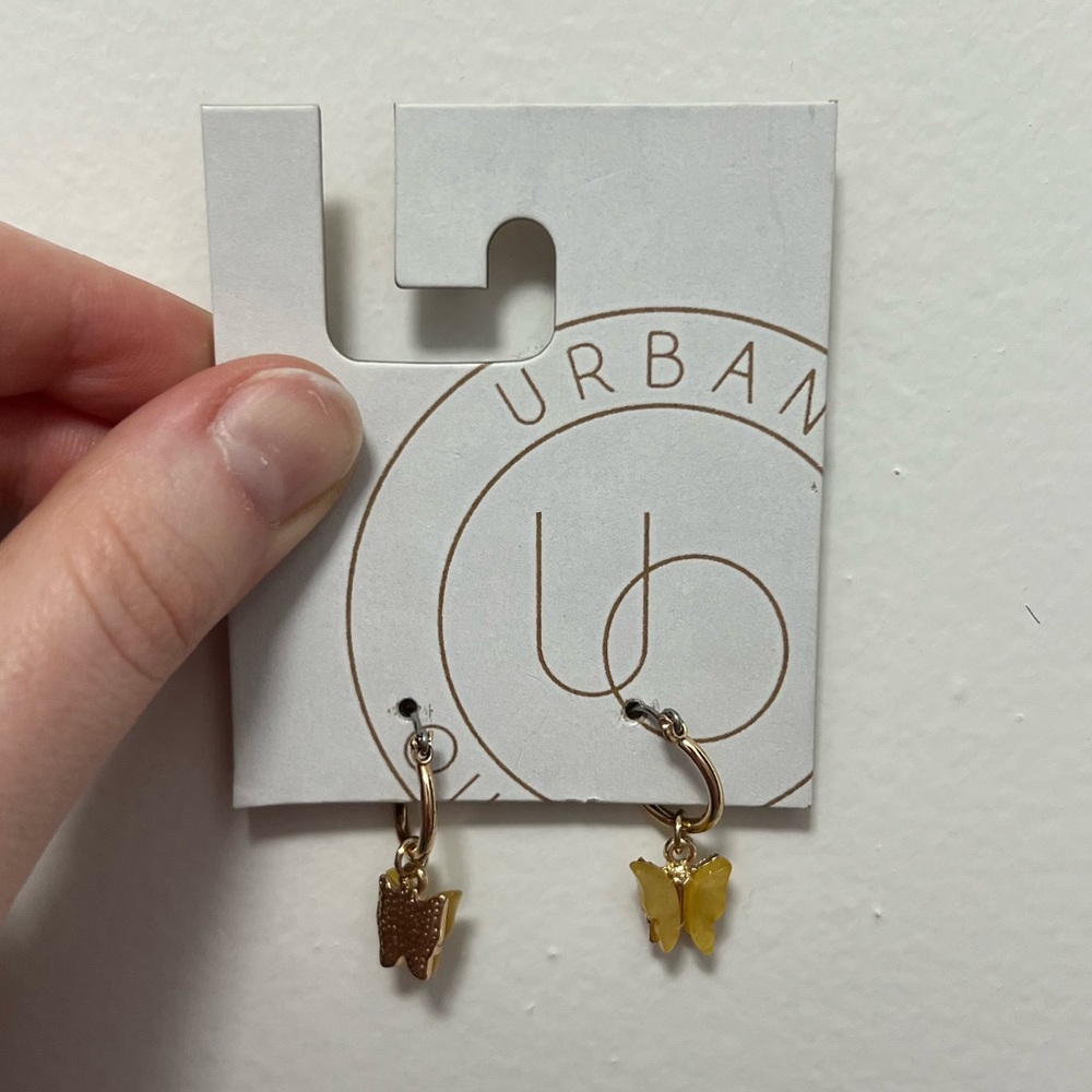 NWT urban outfitters butterfly hoops